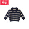 可莉允男童Polo领条纹毛衣秋装秋冬款针织衫婴儿童装宝宝小童洋气