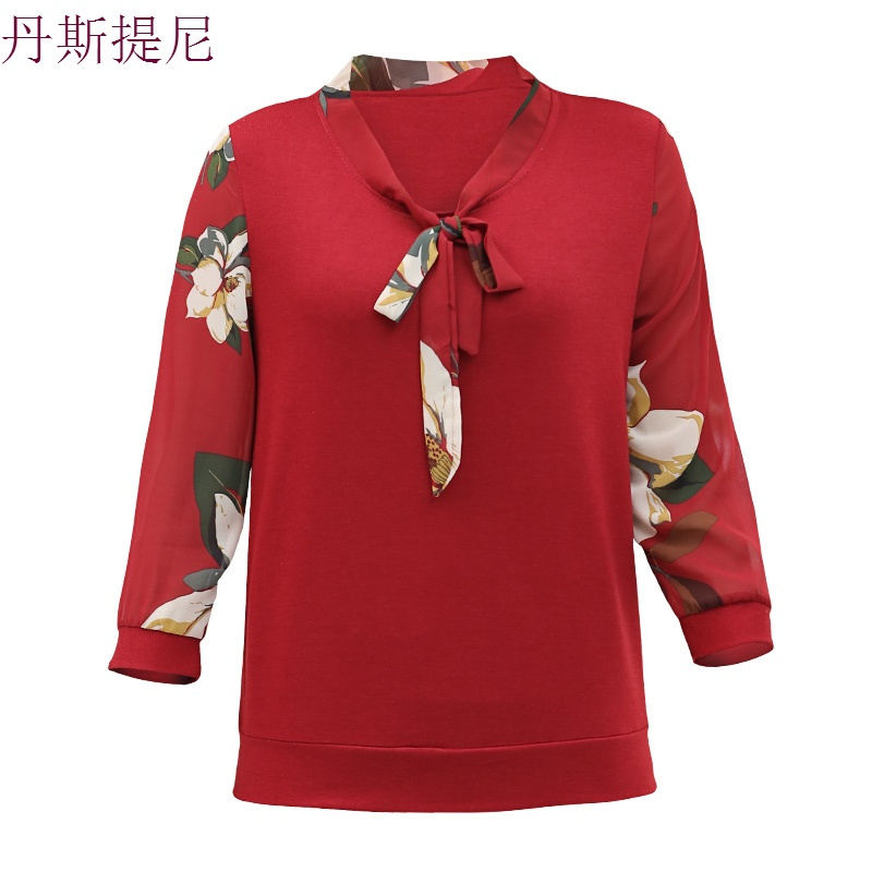 中老年女装秋季40-50岁2018秋款中年妈妈装针织七分袖打底小衫