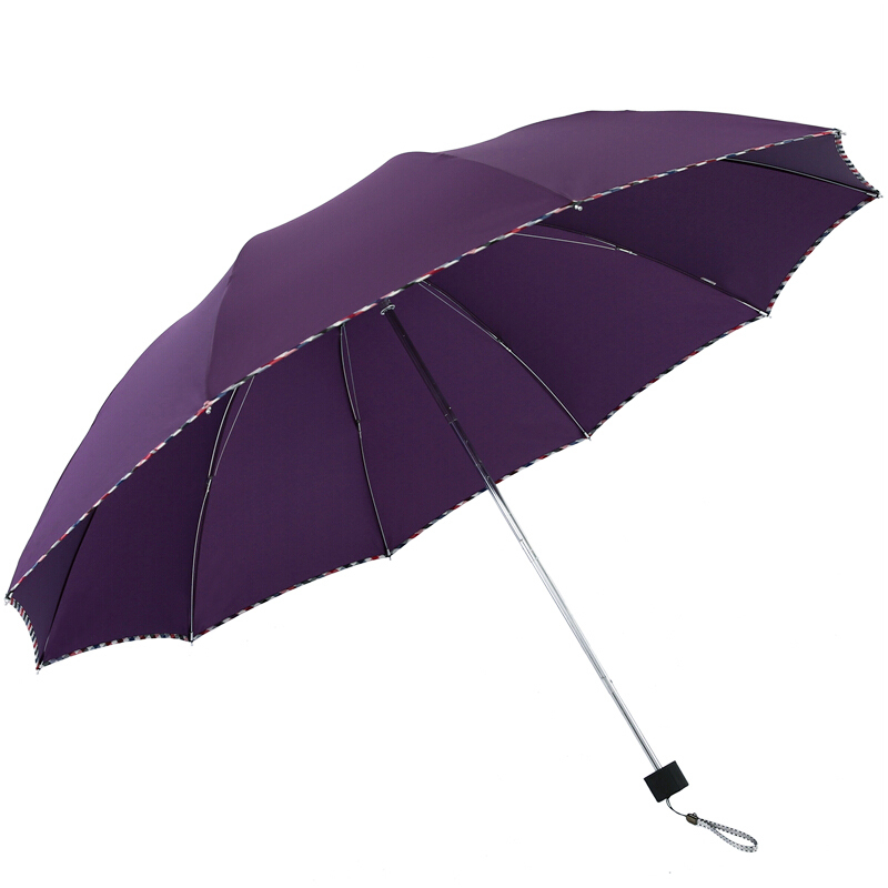 天堂伞 三折晴雨伞加大经典商务伞强效拒氺男女通用大伞64cm*10骨高清大图