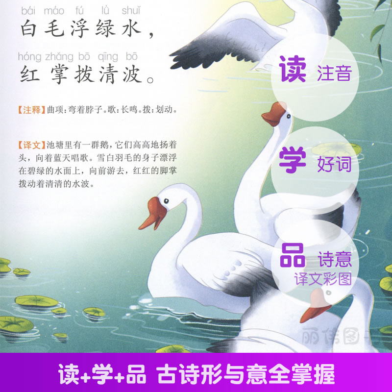 唐诗+宋词+成语故事+成语接龙(彩图注音加厚版) 小学通用 [正版]唐诗三百首学生课外书好孩子书屋唐诗三百首彩图注音版儿高清大图
