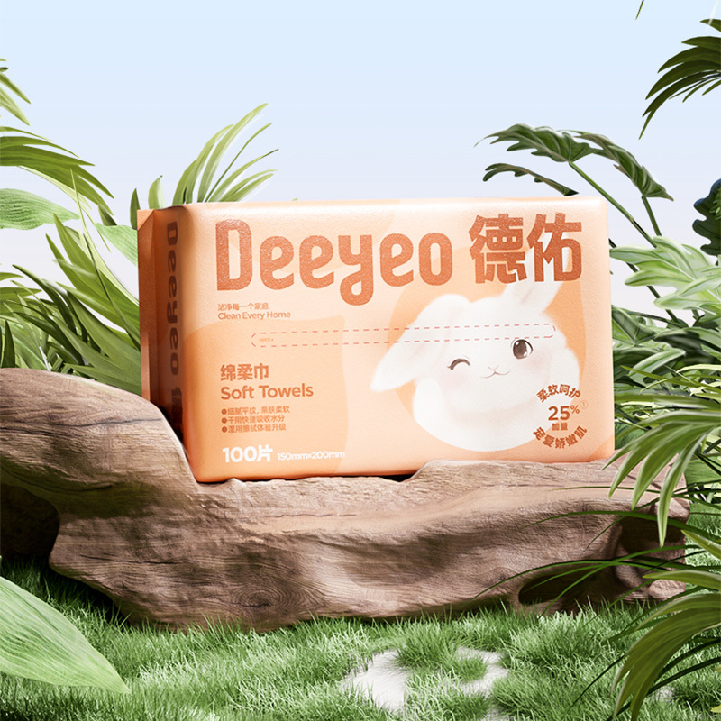 德佑洗脸巾00片*6包平纹小白兔12001DYCT231(包装随机)高清大图