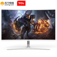 TCL T27M6C 27英寸1800R曲面抗蓝光不闪高清显示器(白色+银色) 混色