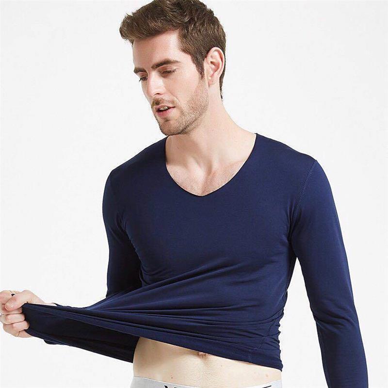 无痕青年学生保暖内衣套装中年加绒冬季秋衣秋裤圆领男士抗寒男装