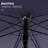 天堂伞简约加大号加固防风防晒男士三人情侣双人长柄雨伞 灰蓝色[13024E]