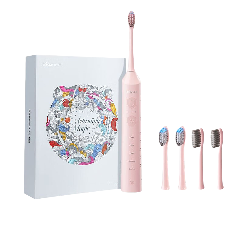 小熊(Bear)电动牙刷 家用充电式高频震动声波 多模式软毛亮白刷头