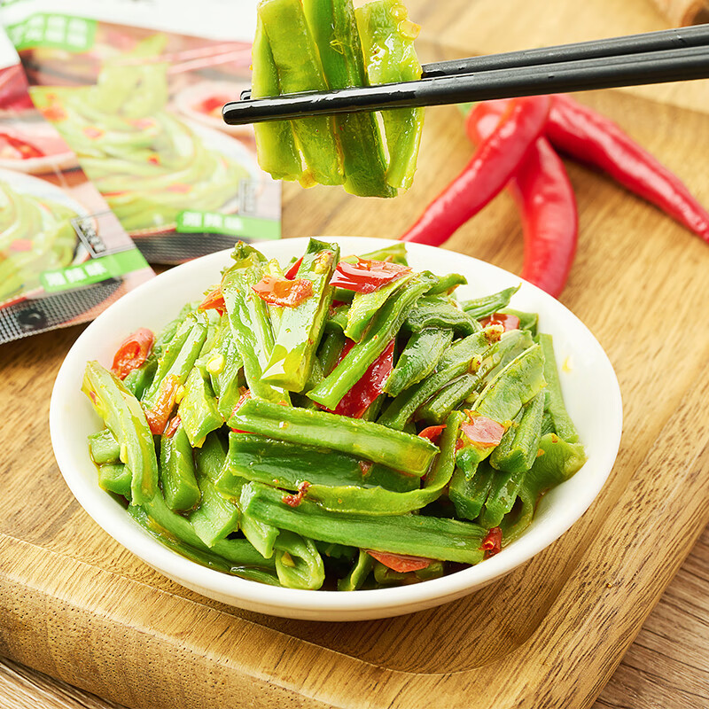 来伊份响脆贡菜(湘辣味)168g 素食即食小吃笋类竹笋干下饭菜零食