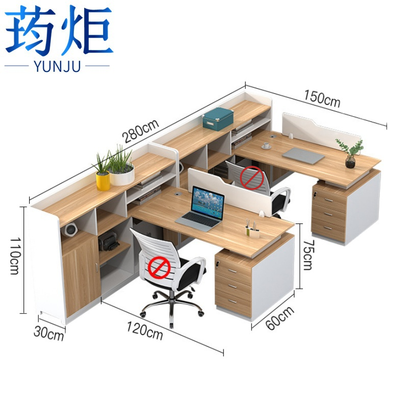 荺炬屏风工位F型两人位组高清大图