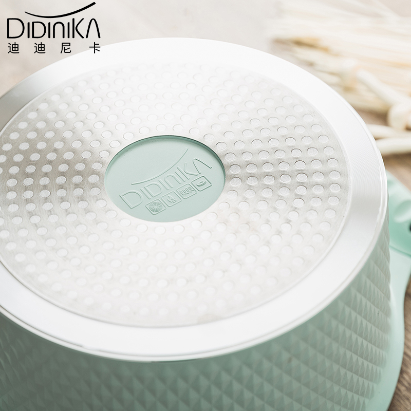 迪迪尼卡(Didinika) 麦饭石汤锅蒸锅两用不粘锅电磁炉燃气灶适用家用炖锅24cm