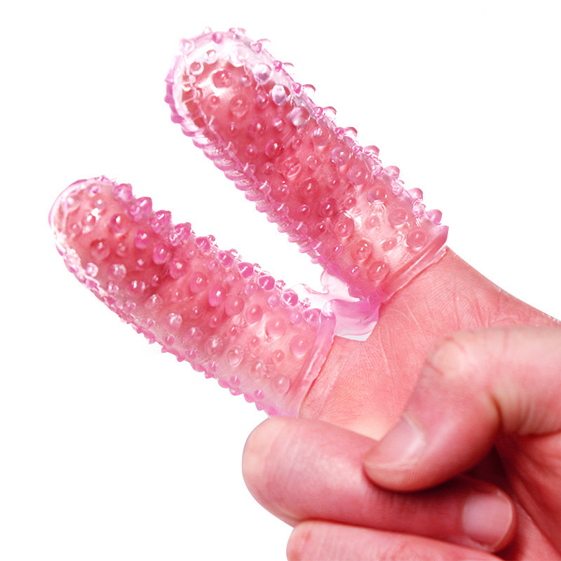 软胶水晶抠抠震动手指套男女士共用抠抠套振动自慰器具情趣性用品情趣手指套-透明