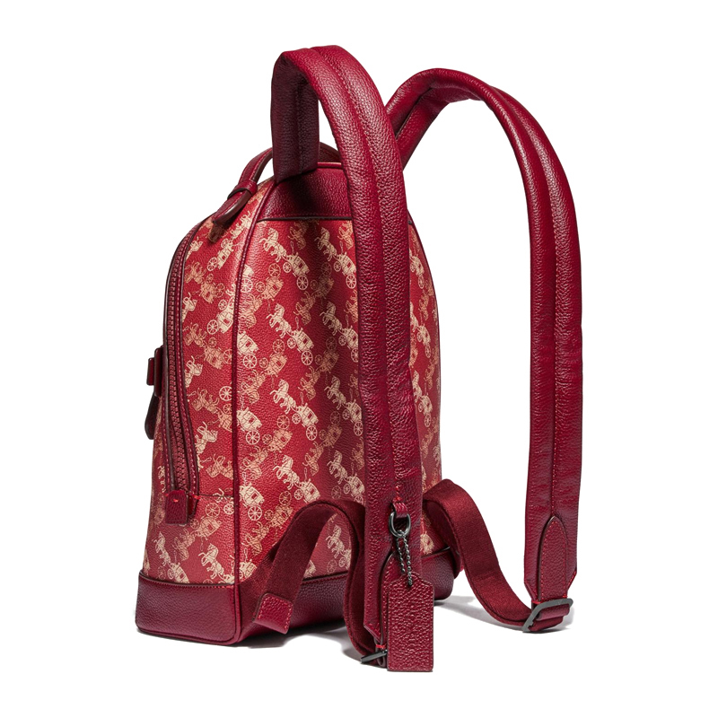Coach 蔻驰(专柜) 女士深红色涂层帆布双肩包 79235V5PES