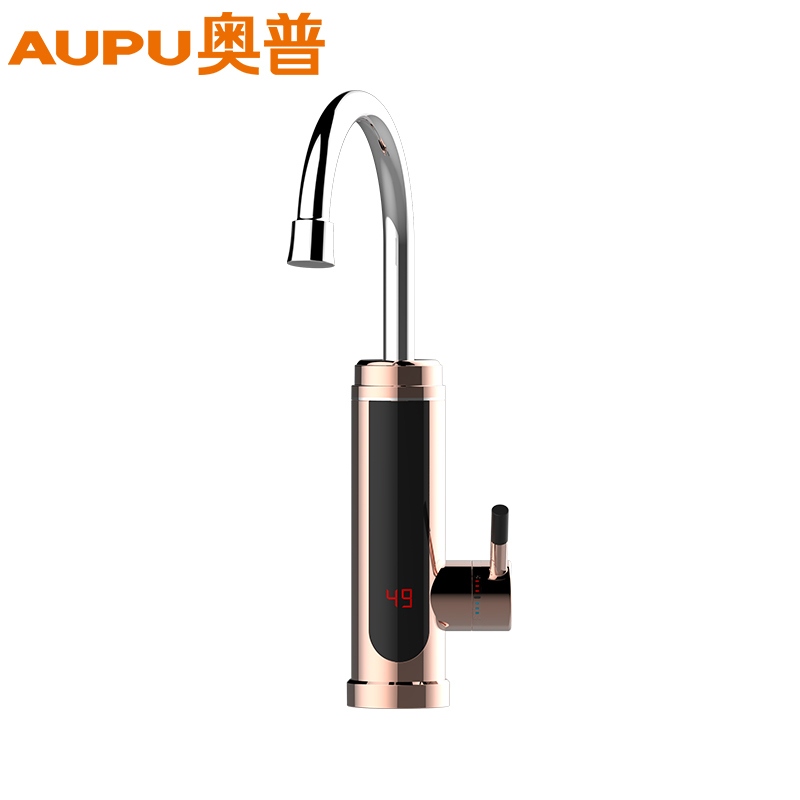 奥普(AUPU)即热式电热水龙头LS-62T(金)温度数显冷热两用下进水小厨宝卫生间自来水加热器
