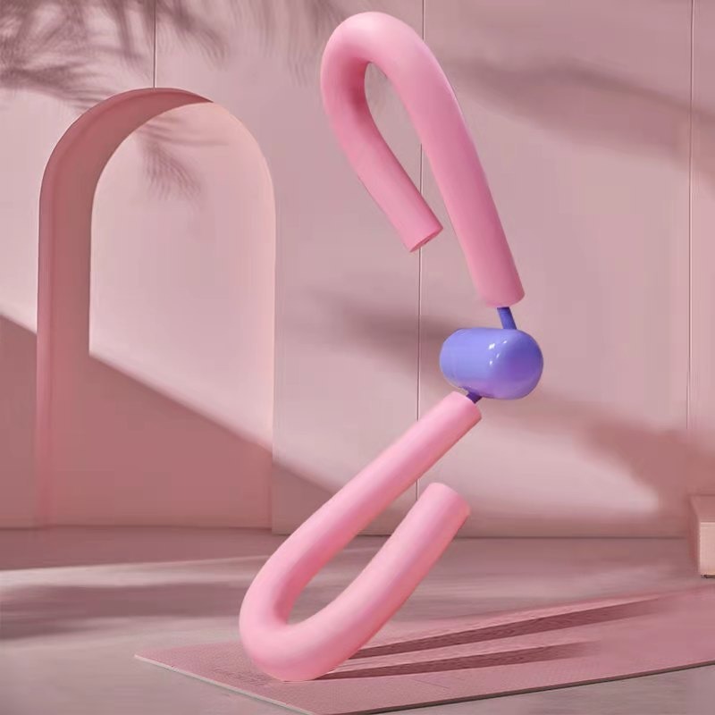 米奇喵脚蹬拉力器学生练习仰卧起坐辅助拉力绳家用女瑜伽健身腰腹训练器夹腿器粉色