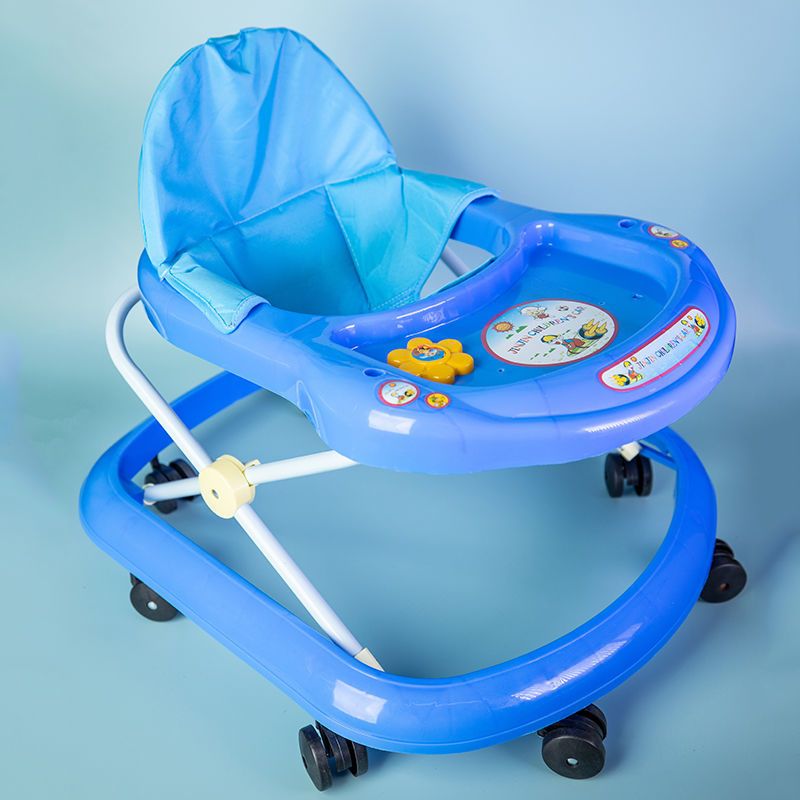 婴儿学步车防o型腿多功能防侧翻起步车可折叠5-18个月宝宝助步车 静谧