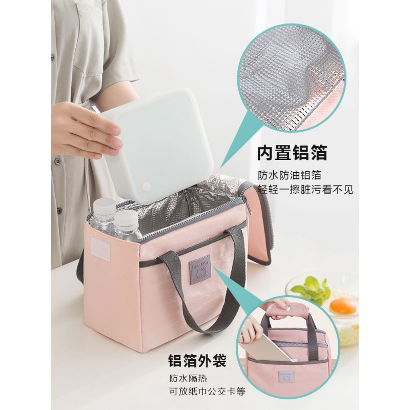 保温饭盒袋子便当袋手提包袋铝箔加厚小学生上班族带饭包大号日式高清大图