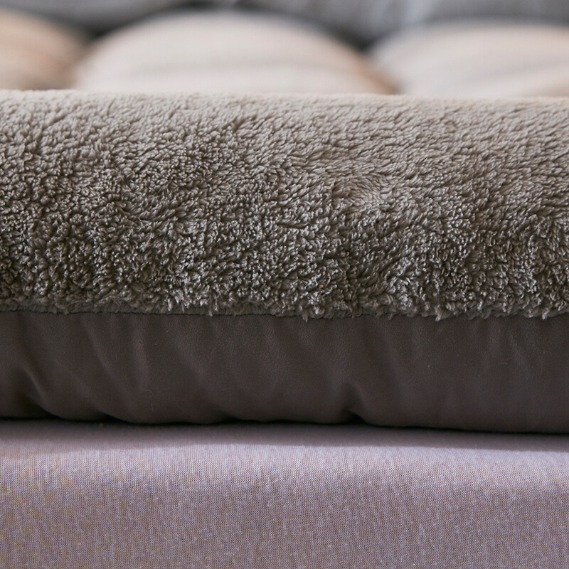 5米1.8m家用1.2学生宿舍地垫10cm羊羔绒床垫--灰色0.9m床[90*2