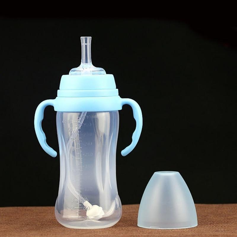 杯水杯带手柄防摔杯子奶瓶儿童小孩婴儿喝奶喝水杯xh210毫升绿水杯