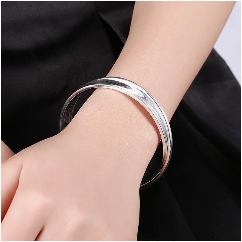 B274 Women Fashion Bracelet女生饰品多圈时尚手镯镀925纯银复古5179