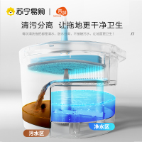 [苏宁自主品牌]百邻平板拖把家用免手洗挤水一拖净干湿两用懒人拖布瓷砖地拖地板神器净污分离6块布