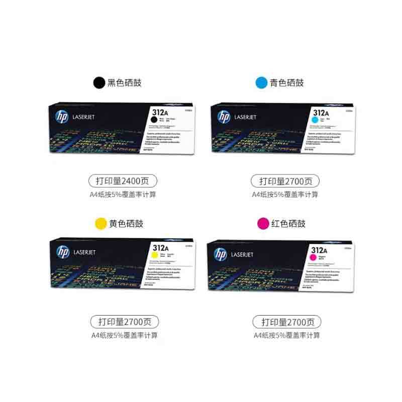 惠普(hp)LaserJet CF383A品红色硒鼓 312A(适用M476)标签打印耗材