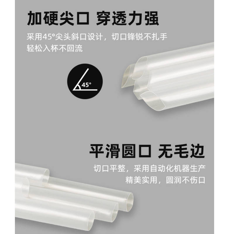 册宣 17cm透明独立一次性包装粗吸管 1000只高清大图