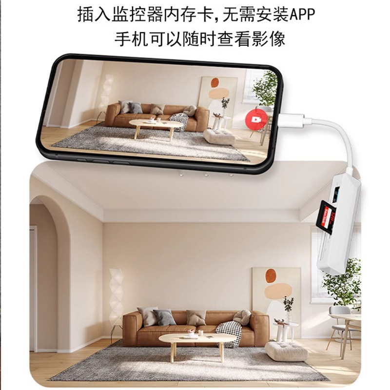 读卡器多合一万能相机SD存储卡ccd行车记录仪TF卡MS内存卡U盘高速传输多卡槽设计OTG适用苹果Typec转手机