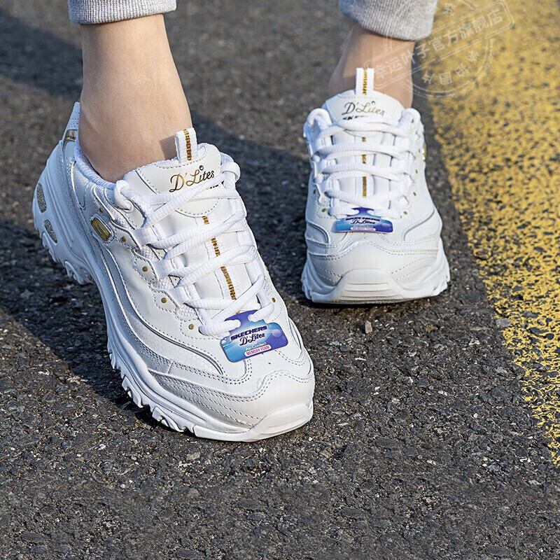 斯凯奇(Skechers)老爹鞋女鞋运动鞋时尚耐磨轻便透气板鞋舒适休闲鞋复古熊 11931-WGD 5/35/220mm
