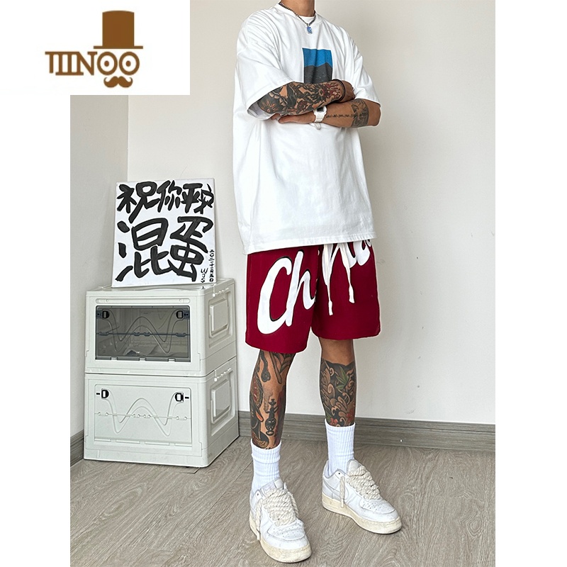 YANXU美式篮球运动短裤男夏季潮牌薄款速干大码五分裤跑步透气休闲裤子高清大图