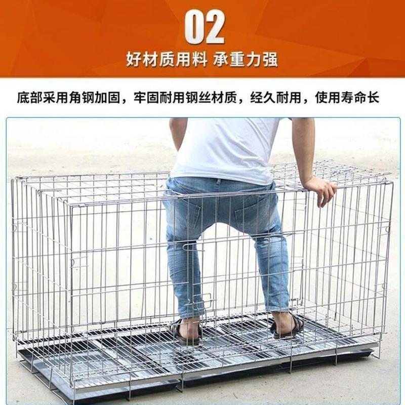 粗铁丝款35*26*33就带托盘 标配(带托盘无赠品) 狗笼L-宠物窝加粗金毛狗笼子中型犬大型犬狗笼拉布拉多狗笼小型犬