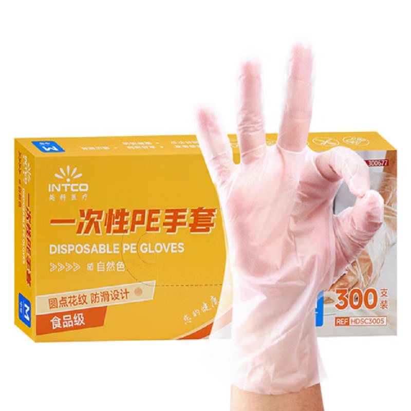 英科医疗一次性手套食品级小龙虾PE手套高清大图