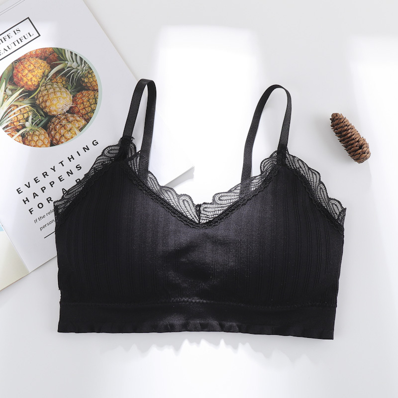 内衣女学生内搭无钢圈薄款抹胸式内女衣裹胸美背少女文胸一体抹胸视频