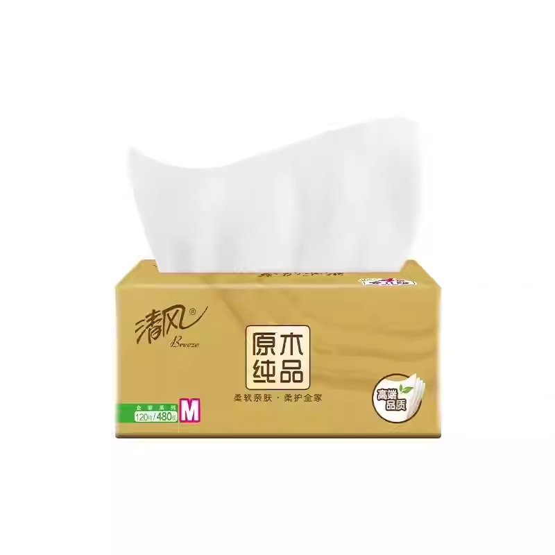 清风金装真M码大包抽纸一提3包120抽4层家用餐巾纸面巾纸卫生纸高清大图