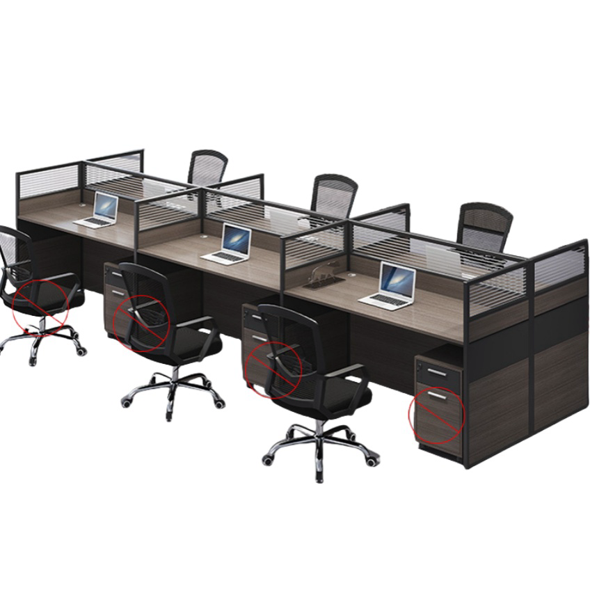 豫龙都屏风工位工型六人位张高清大图