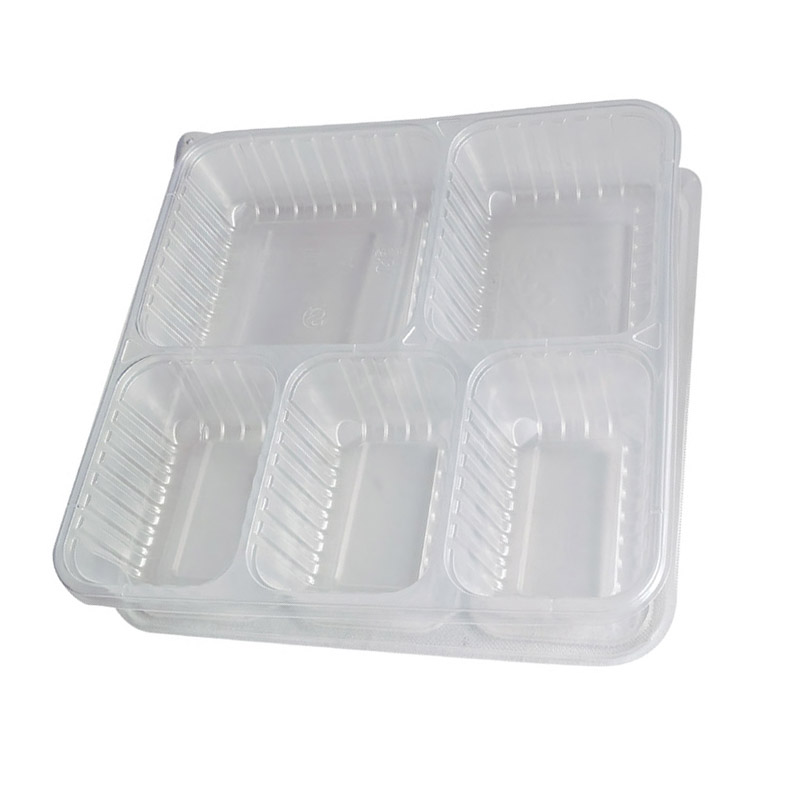 亿铁(YI TIE)一次性餐盒方五格1500ml带盖100只/件高清大图