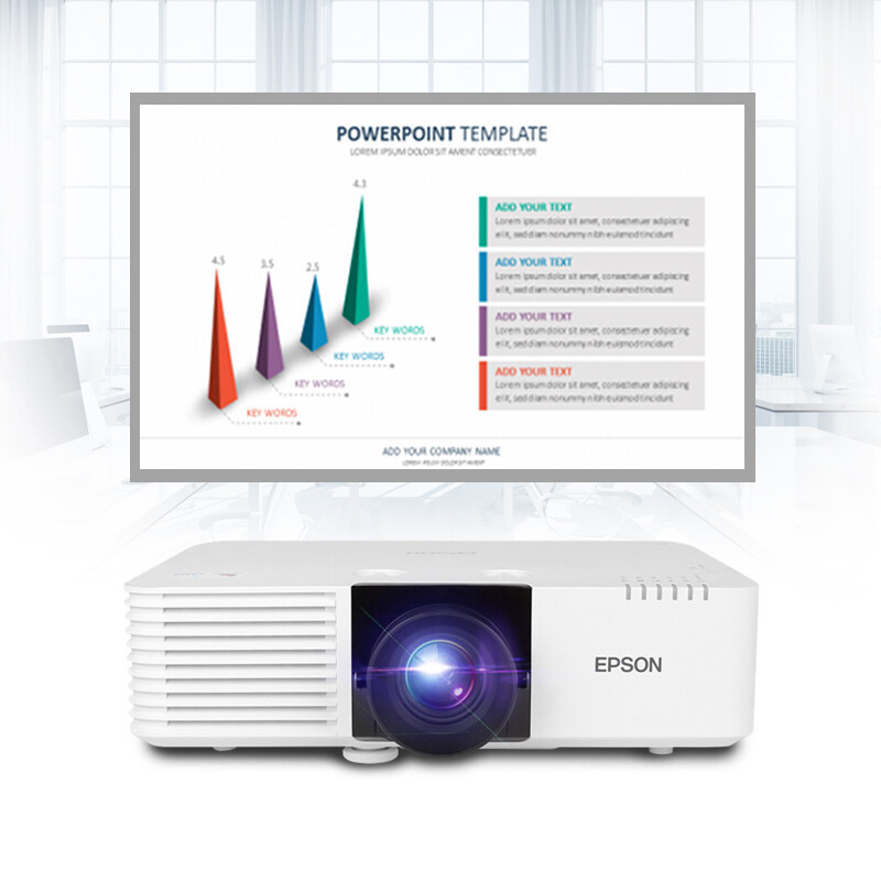 爱普生(EPSON)CB-L530U激光投影仪 高清工程投影机 5200流明(含电动幕布含安装)