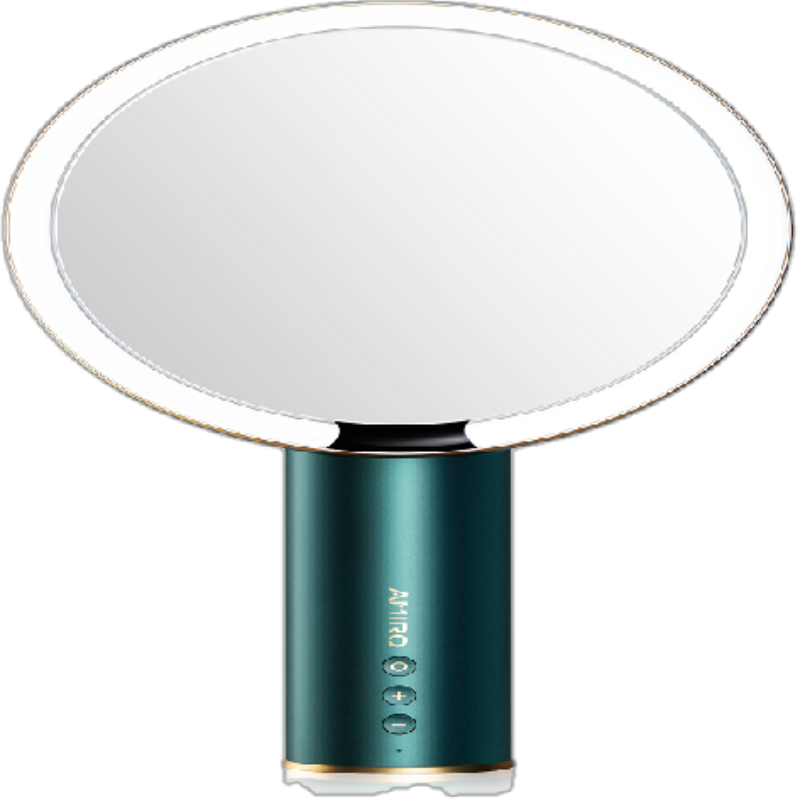 amiro化妆镜led带灯o系列奢金智能台式桌面日光网红梳妆美妆镜子