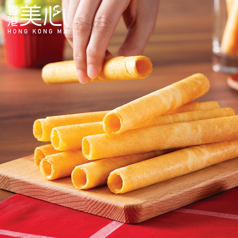 香港美心 原味鸡蛋卷448g+小食6袋组合装