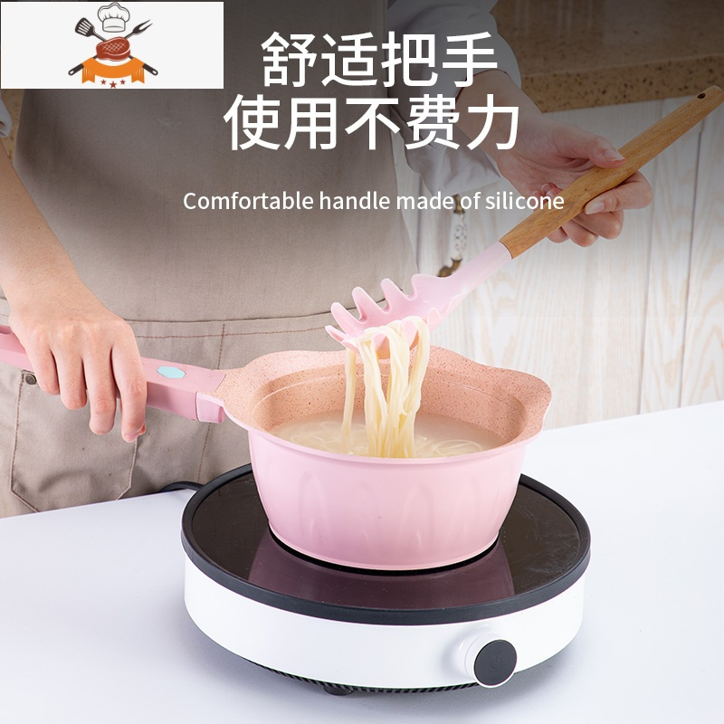 硅胶铲宝宝辅食不粘锅专用锅铲厨房家用炒菜铲子厨具汤勺漏勺套装 敬平 意粉抓
