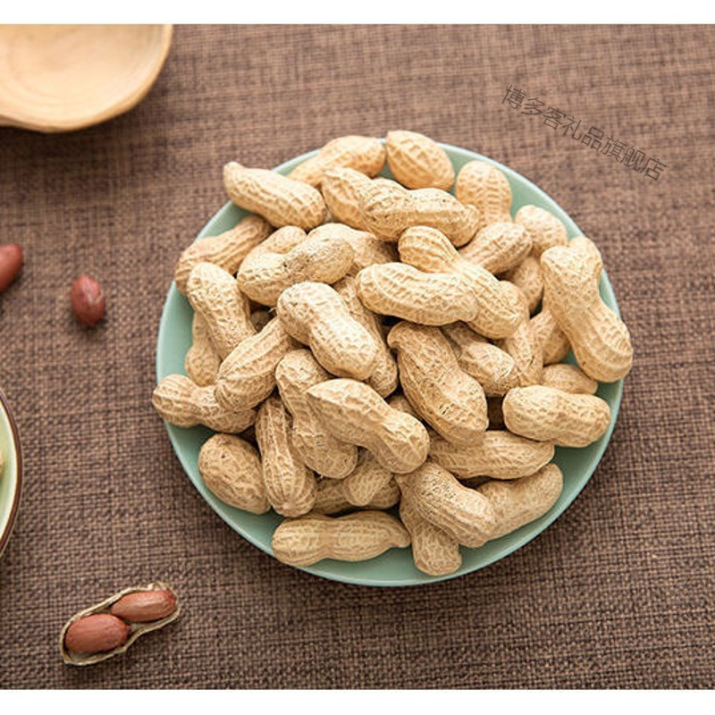 新花生原味铁锅炒熟花生农家自种带壳生花生粉皮花生米