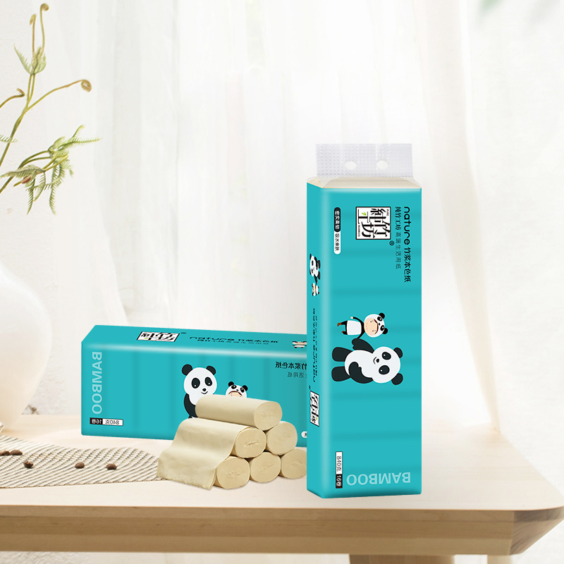 纯竹工坊 卷纸 4层840克*3提(共48卷)青漾柔韧系列 家庭清洁用纸竹浆无芯卷纸