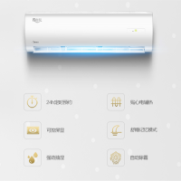 美的 CZ KFR-50GW/DN8Y-DH400(D3) 2匹 省电星 三级定速 冷暖 远距离送风空调挂机