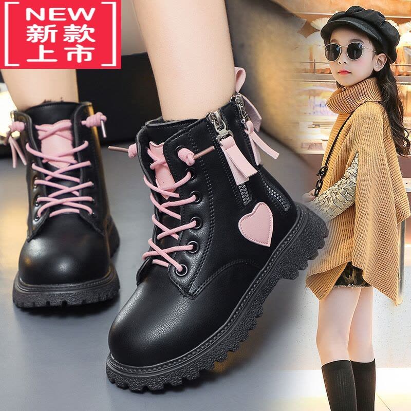 可莉允女童马丁靴2022年新款秋季二棉加绒儿童靴子秋冬款小女孩短靴童鞋图片