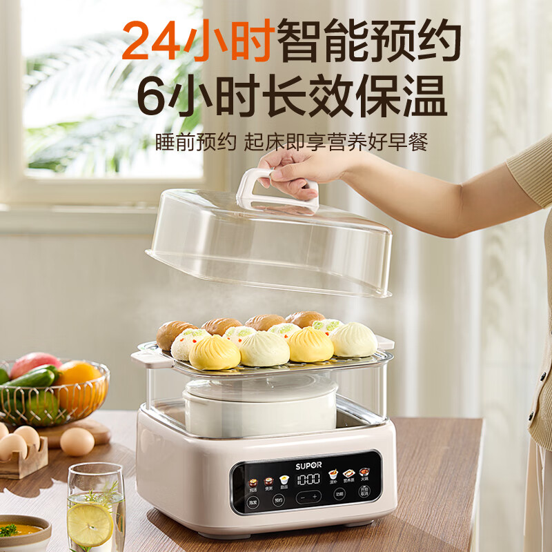 苏泊尔(SUPOR)DZ20FC871 电炖锅 煲汤锅隔水炖锅 0涂层家用多功能电炖盅17L上蒸下炖可预约炖汤锅电蒸锅