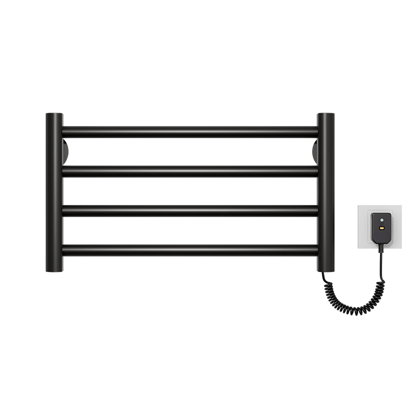 SIOYIE芯毅 智能电热毛巾架家用浴室卫生间毛巾杆电加热恒温浴巾烘干置物架免打孔安装2+2(自行安装) 黑色左线