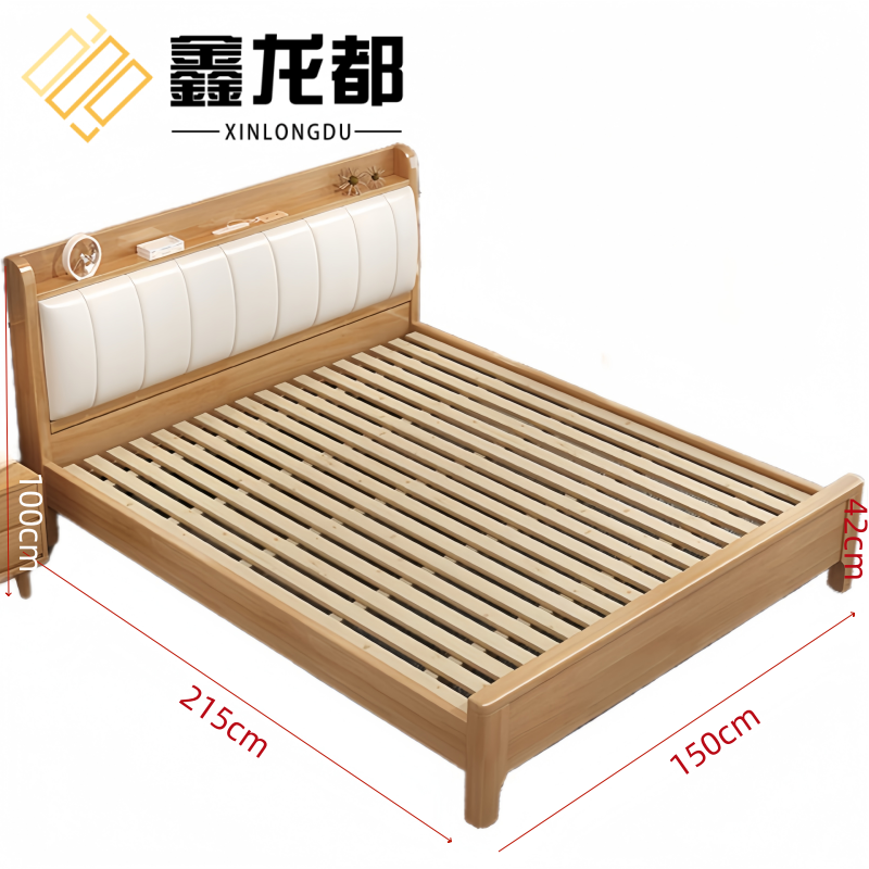 鑫龙都床+床垫1.5m套高清大图