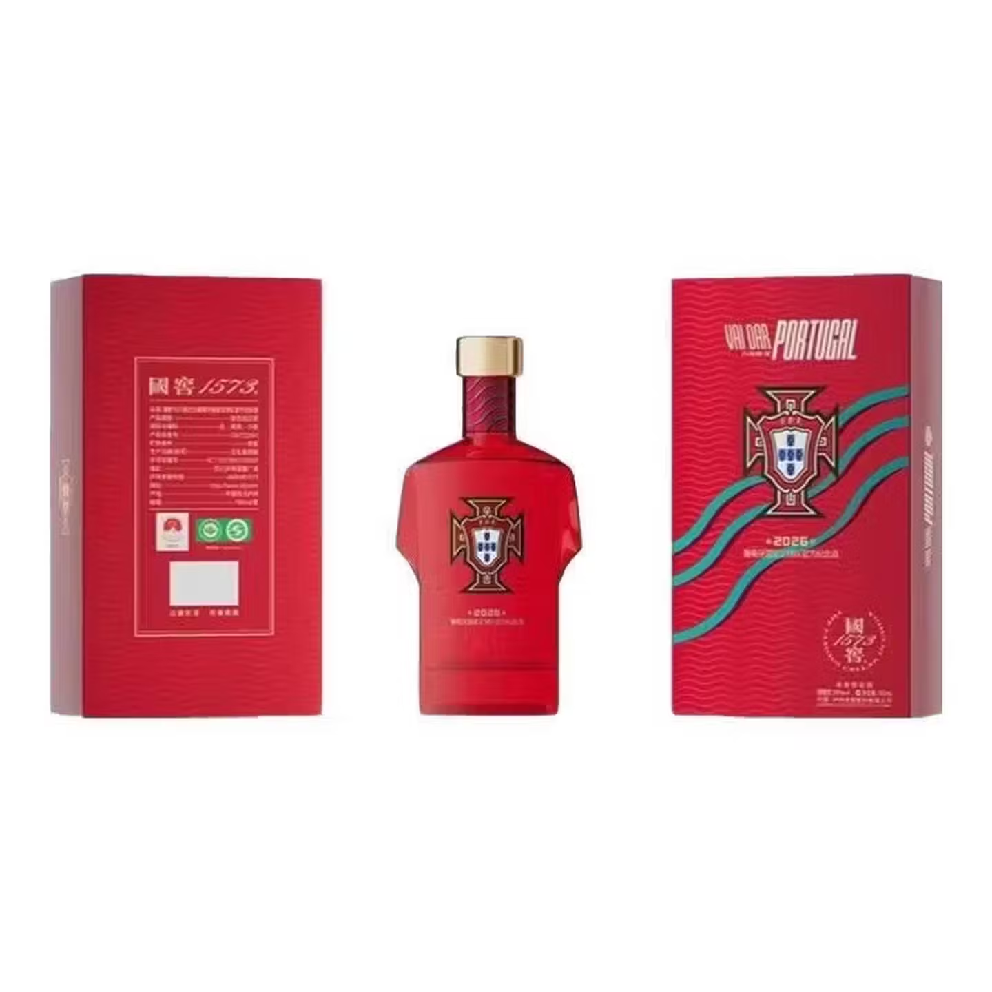 泸州老窖国窖1573 葡萄牙足球队联名纪念酒 浓香型白酒 38度100mL 1瓶装