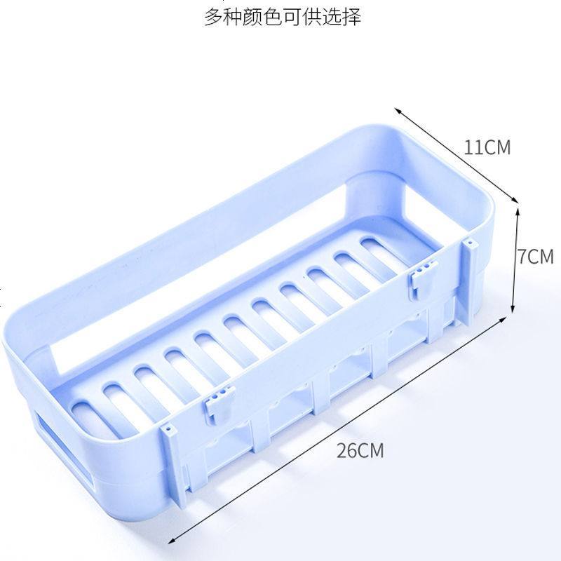 [套餐送肥皂盒]免打孔无痕浴室厨房泥墙挂厕所洗手间塑料置物架 绿色 1个贴片[只有一个肥皂盒贴片木有盒图片
