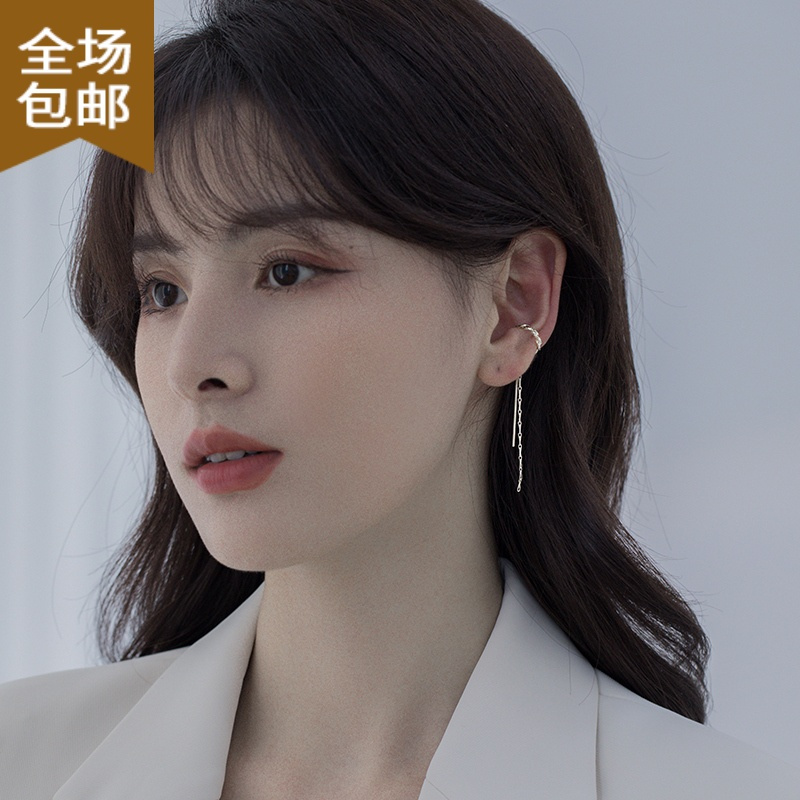 chunmi流苏耳挂耳骨夹高级感耳夹无耳洞女小众设计挂耳耳饰耳环耳钉