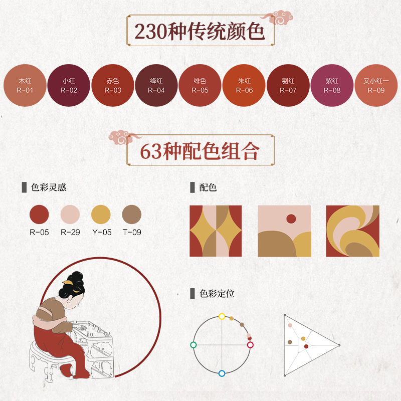[正版]中国传统配色手册 风雅色 378种配色方案内含RGB色值与潘通色值的色谱扫码书中配图及插画的素材来源和电子版