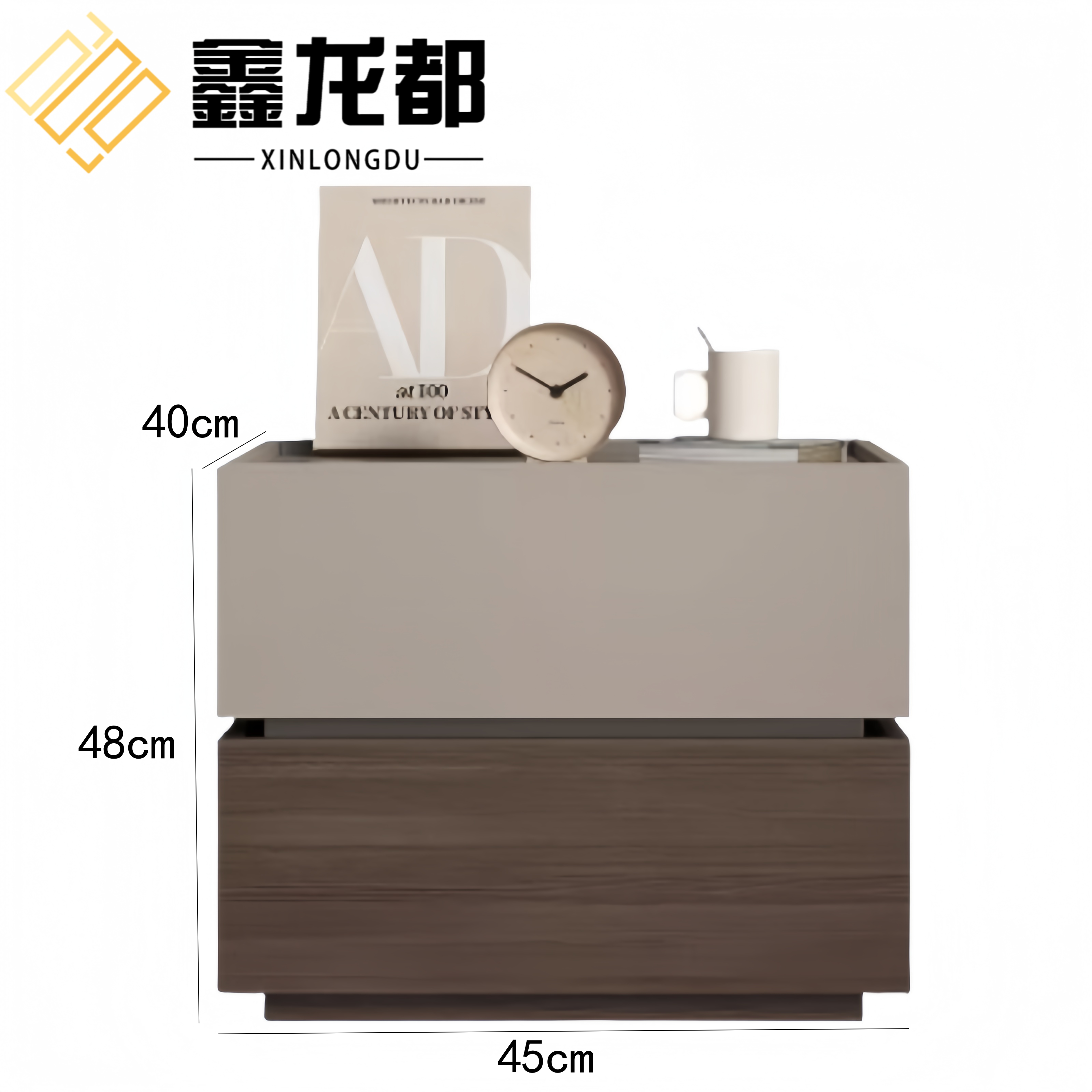 鑫龙都床头柜48cm高清大图