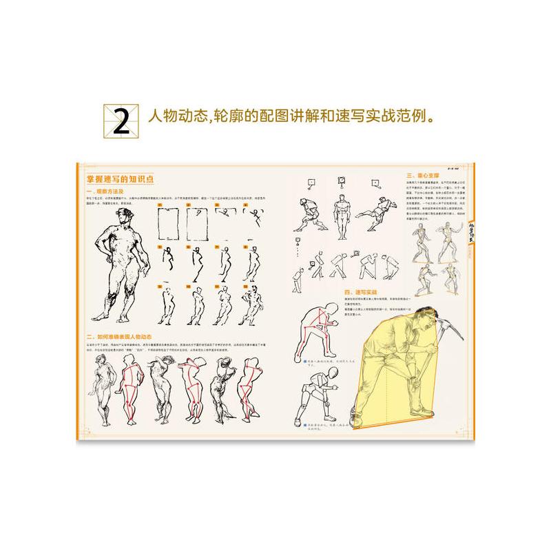 [正版]2017新书 旭势待发 刘旭速写 入门人物速写临摹动态结构神态黑白灰画面基础速写临摹人物速写线描高考联考美术绘